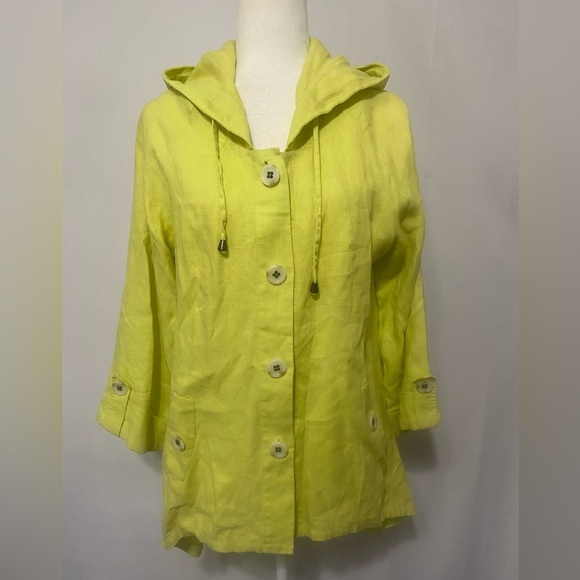 For Cynthia 100% linen high low hooded jacket - Picture 1 of 6